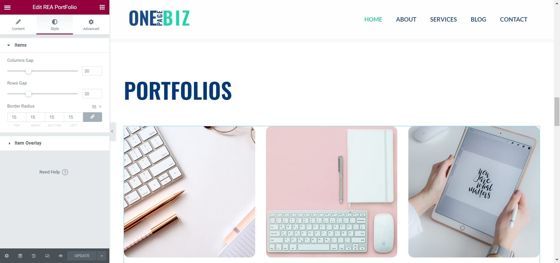 portfolio widget wordpress