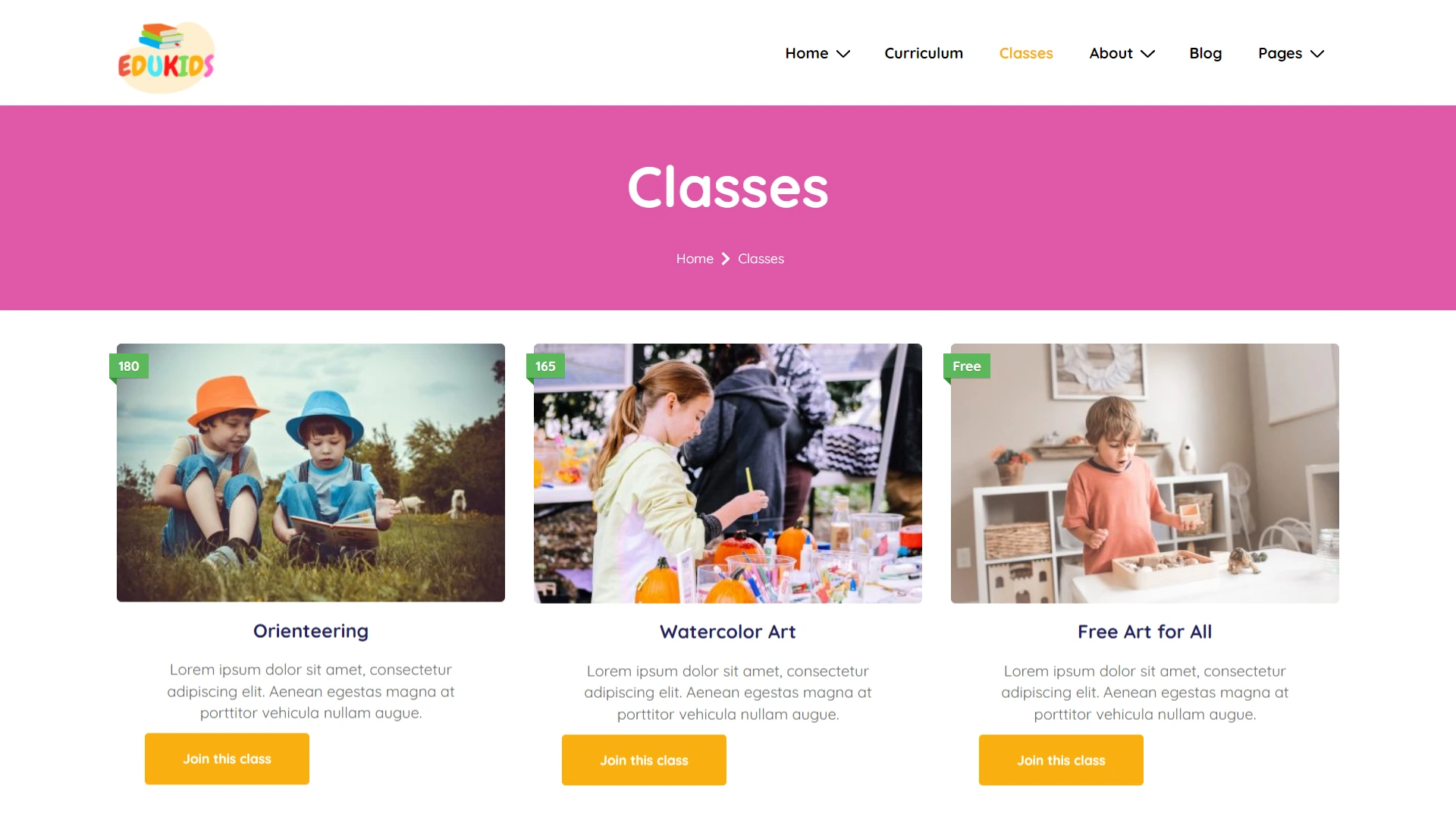 education web template