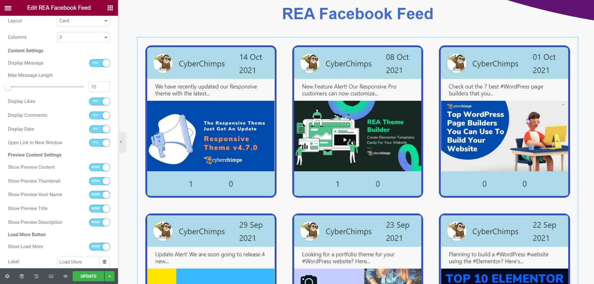facebook feed widget