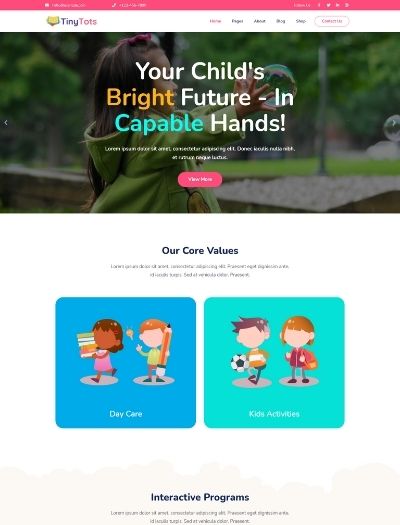 Tiny Tots- Kindergarten WordPress Theme