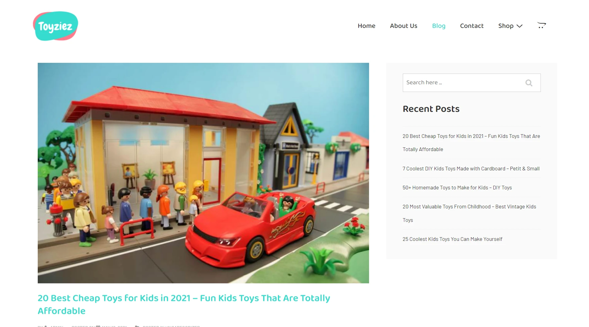 toy store website template