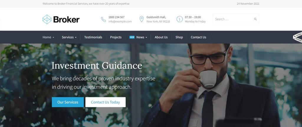 Broker Financial WordPress Theme