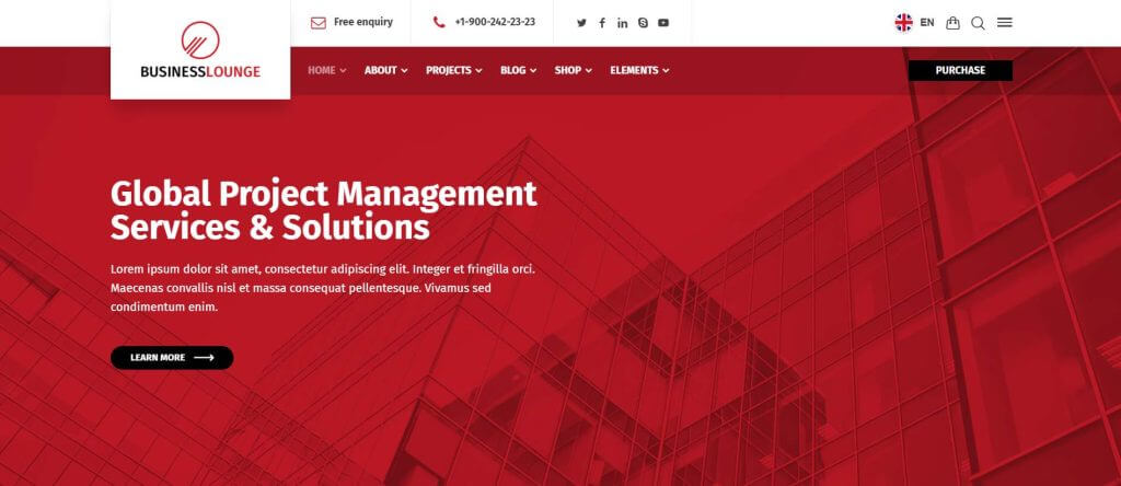 Business Lounge Financial WordPress Theme