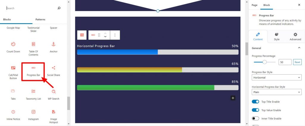 Gutenberg Progress Bar Block
