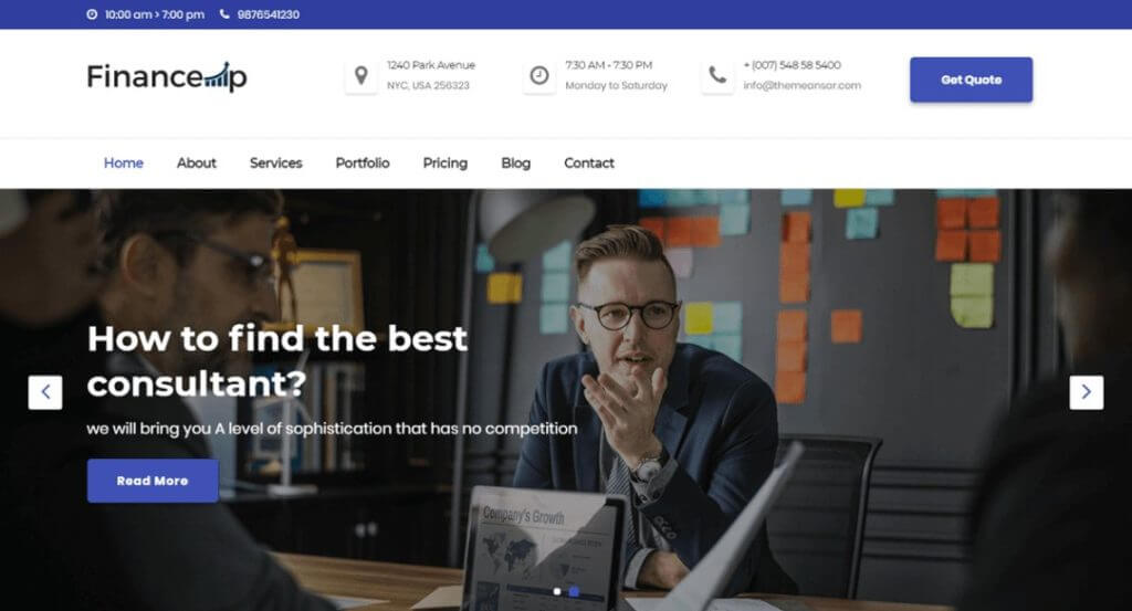 Financeup Financial WordPress Theme