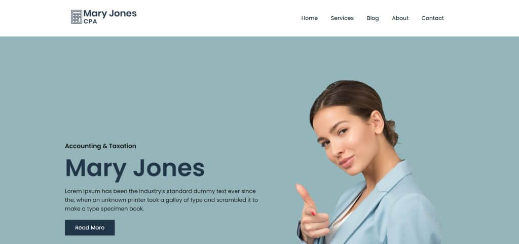 Free Accounting-n WordPress template for finance