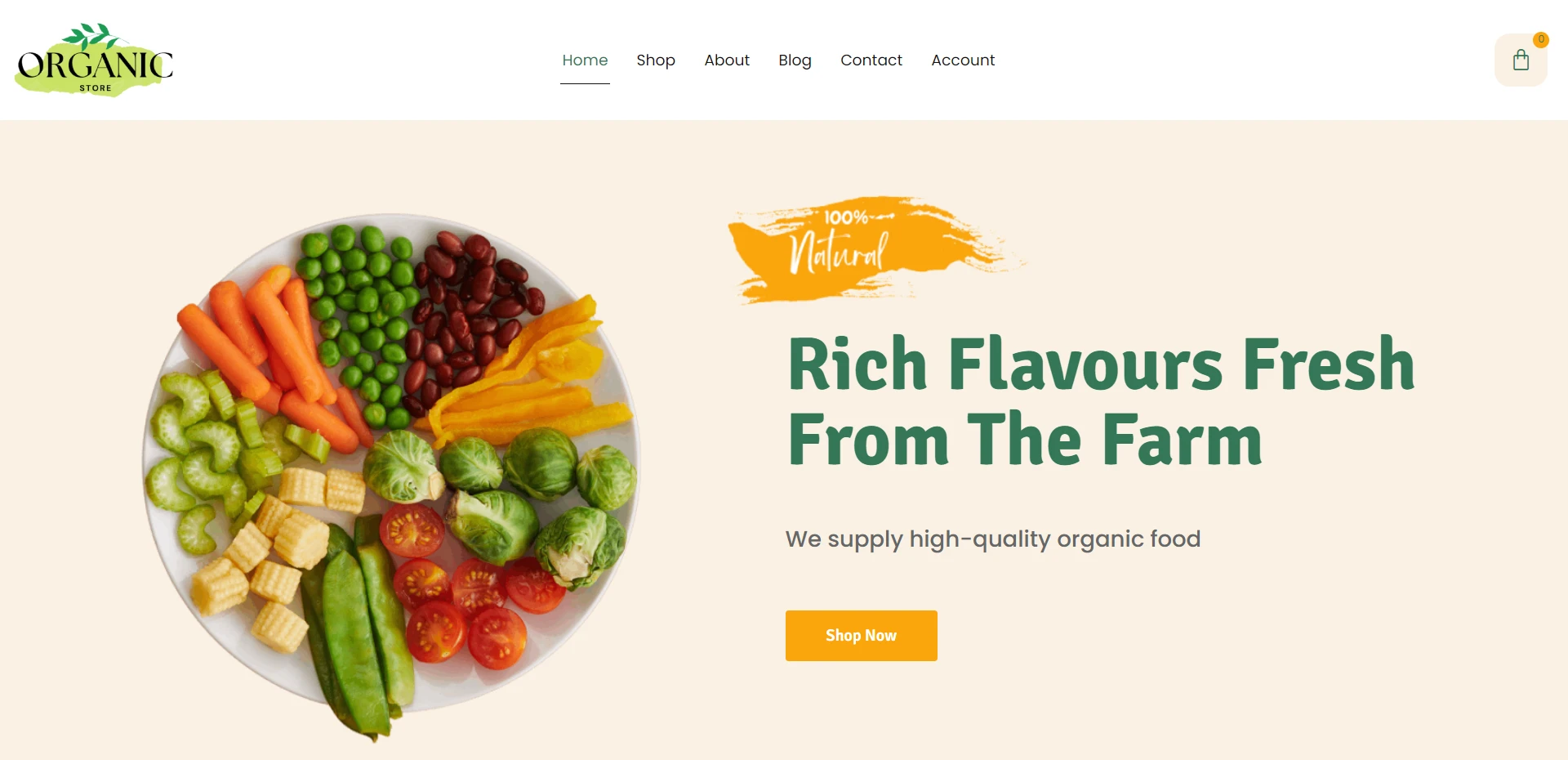 Organic Store WordPress Website Template