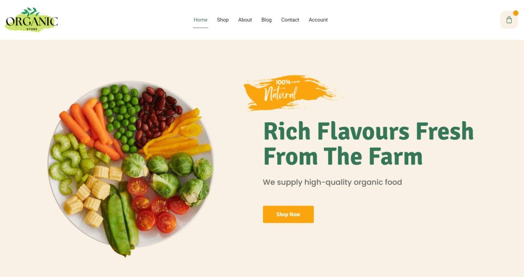 Organic store WordPress theme