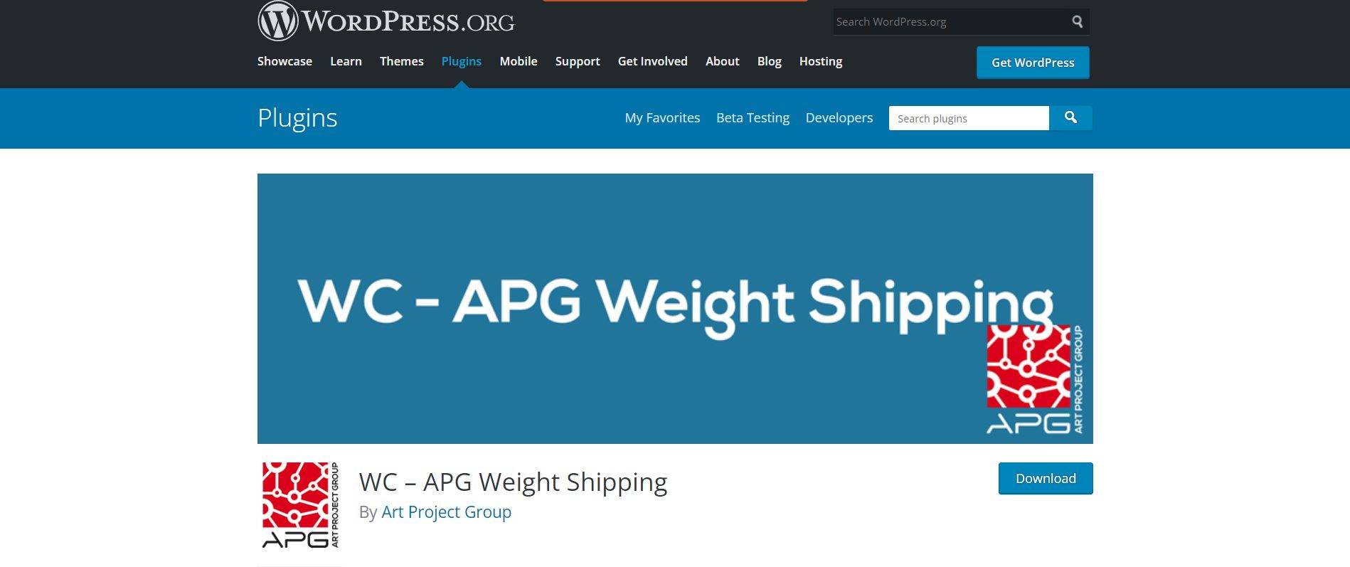 WC – APG Weight Shipping