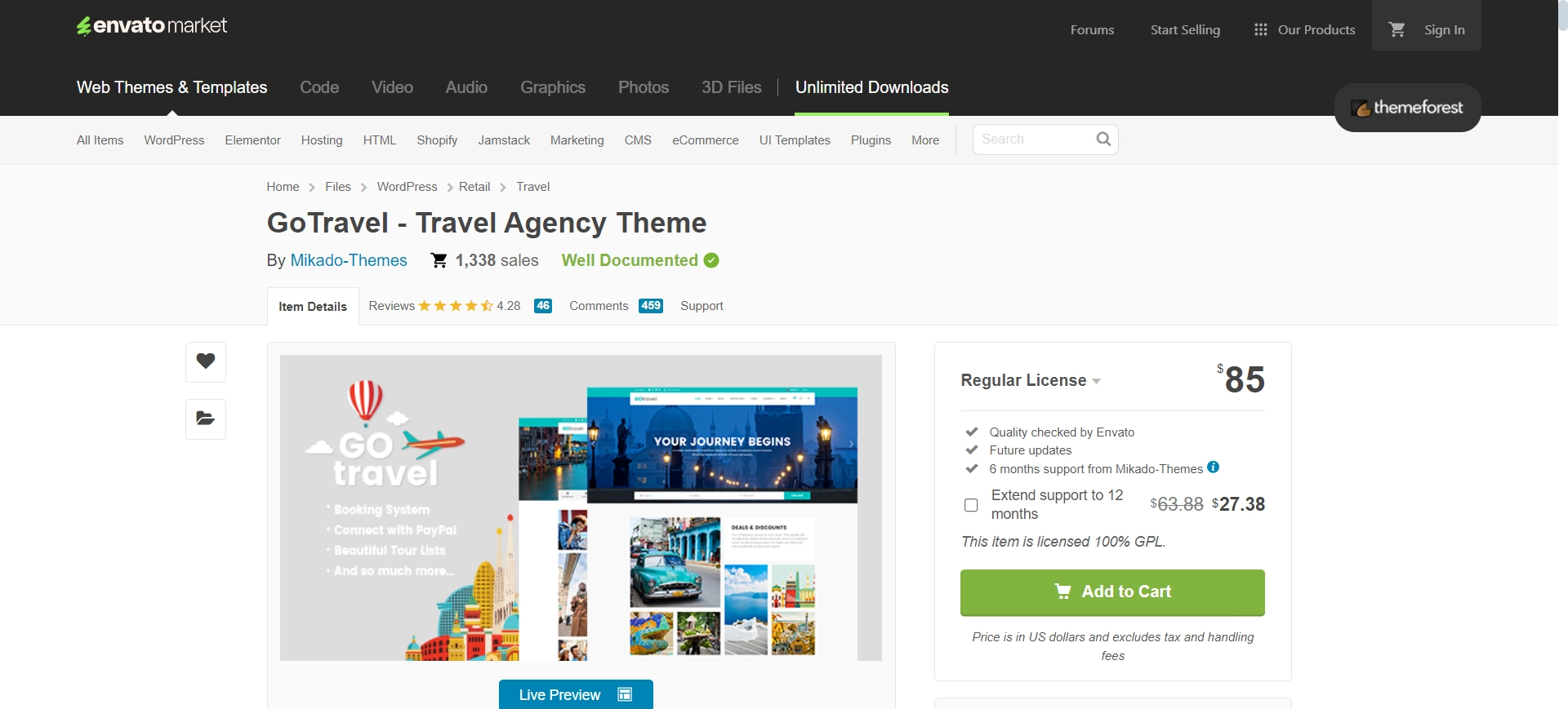  Go Travel WordPress Theme