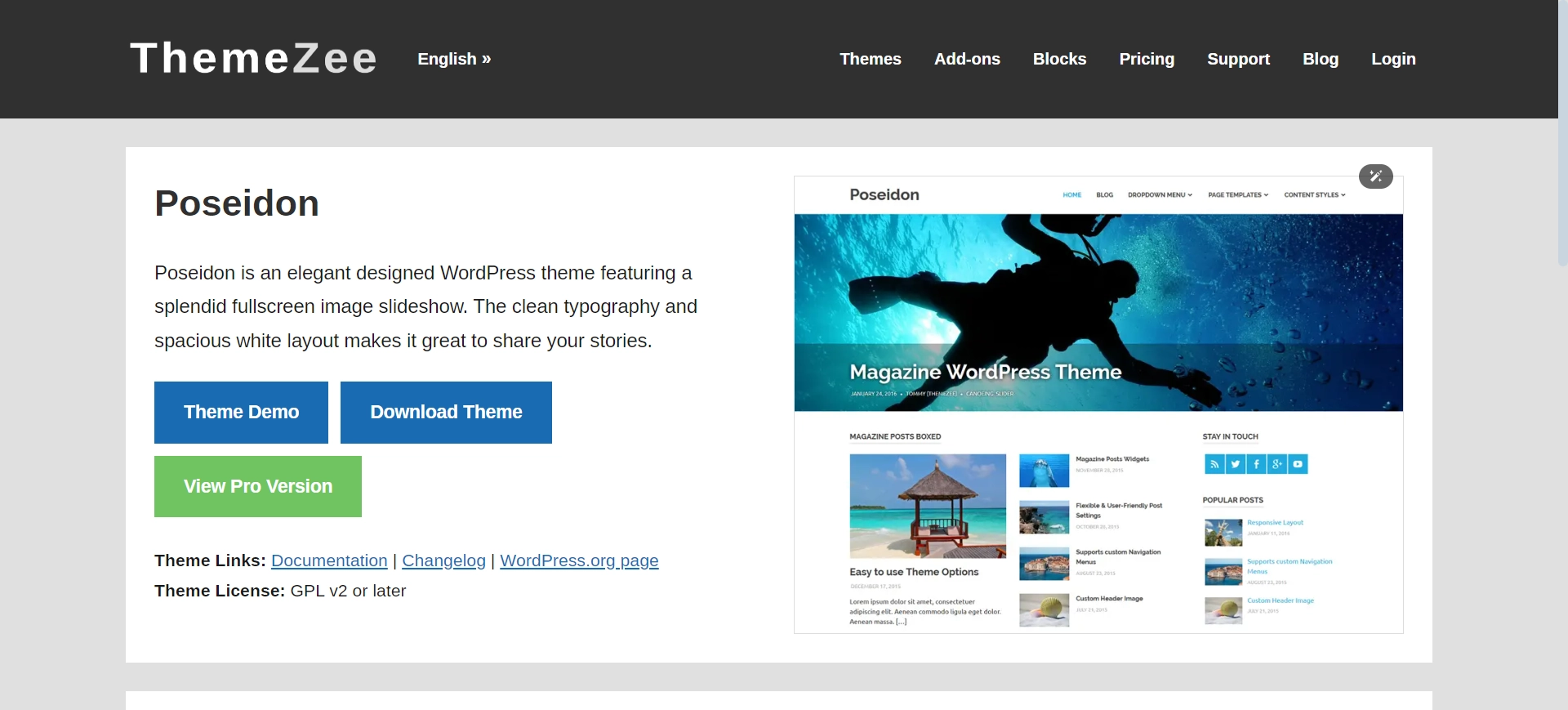 Poseidon WordPress Theme