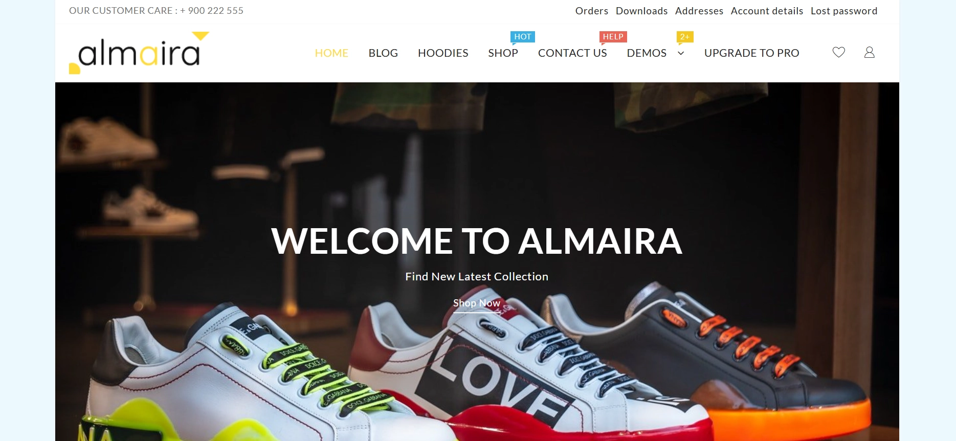 Almira Shop E-Commerce WordPress theme