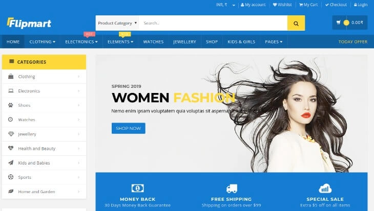 Flipmart E-Commerce WordPress theme