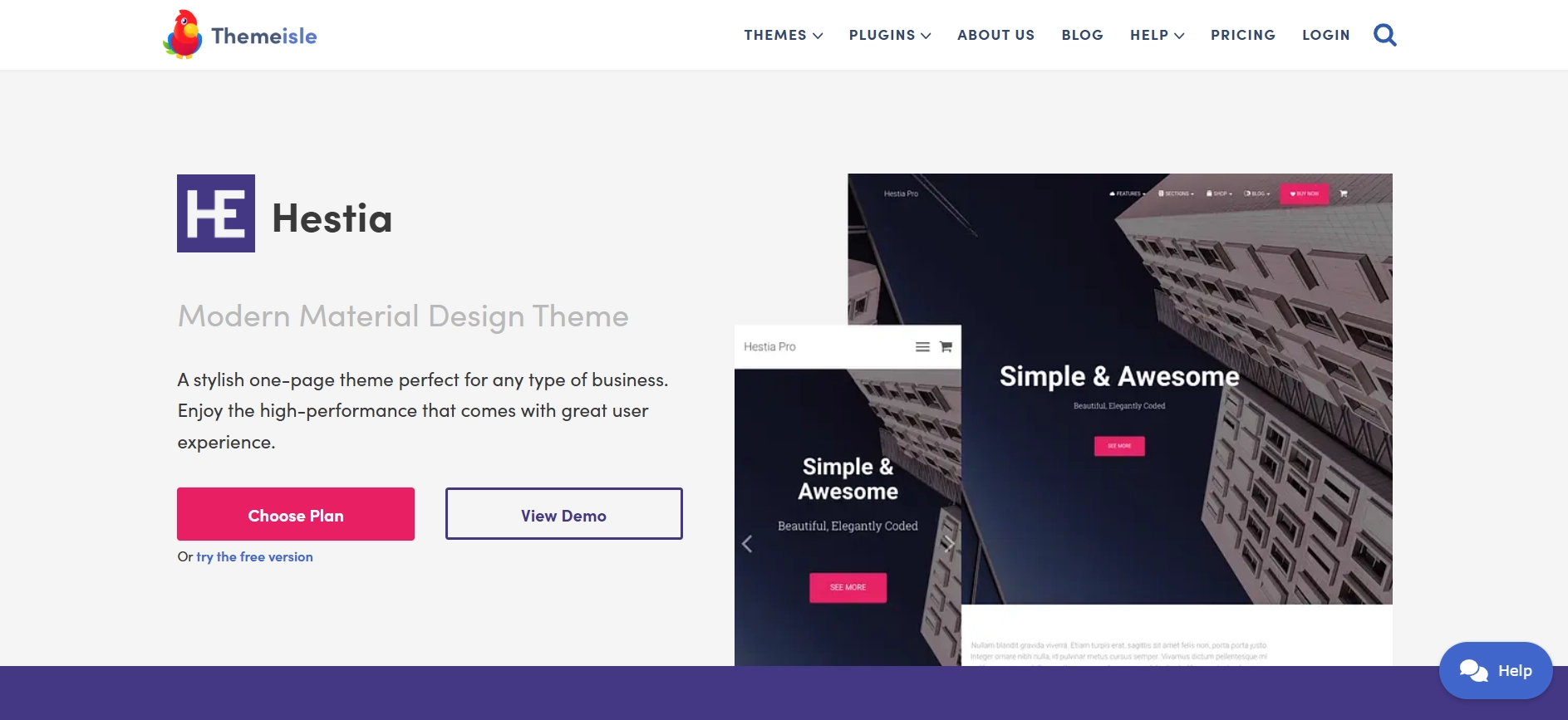 Hestia E-Commerce WordPress theme