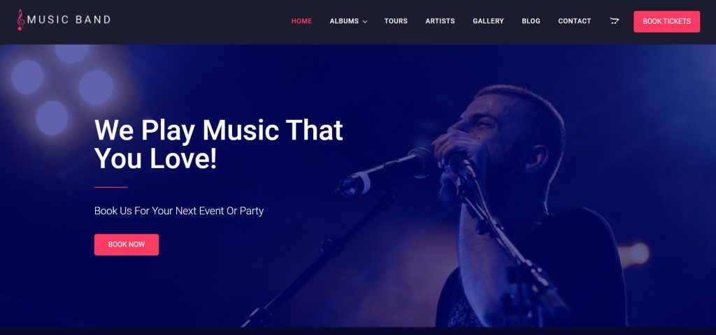 Music band WordPress theme