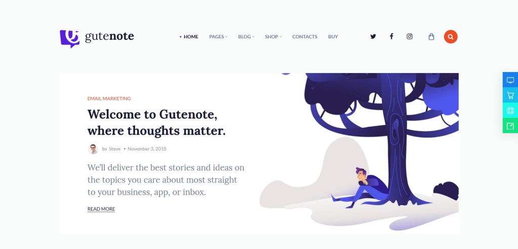 Gutenote Gutenberg Theme
