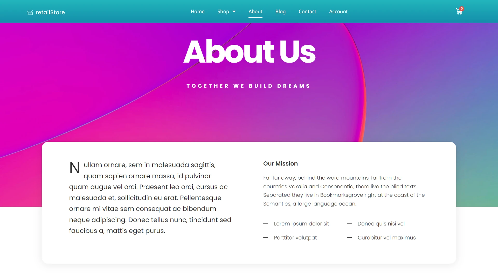 Retail store theme