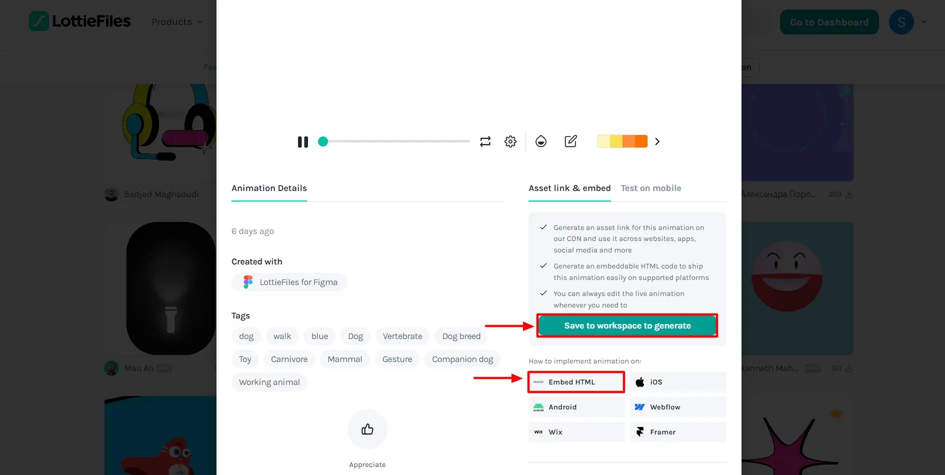 Saving animation to Workspace