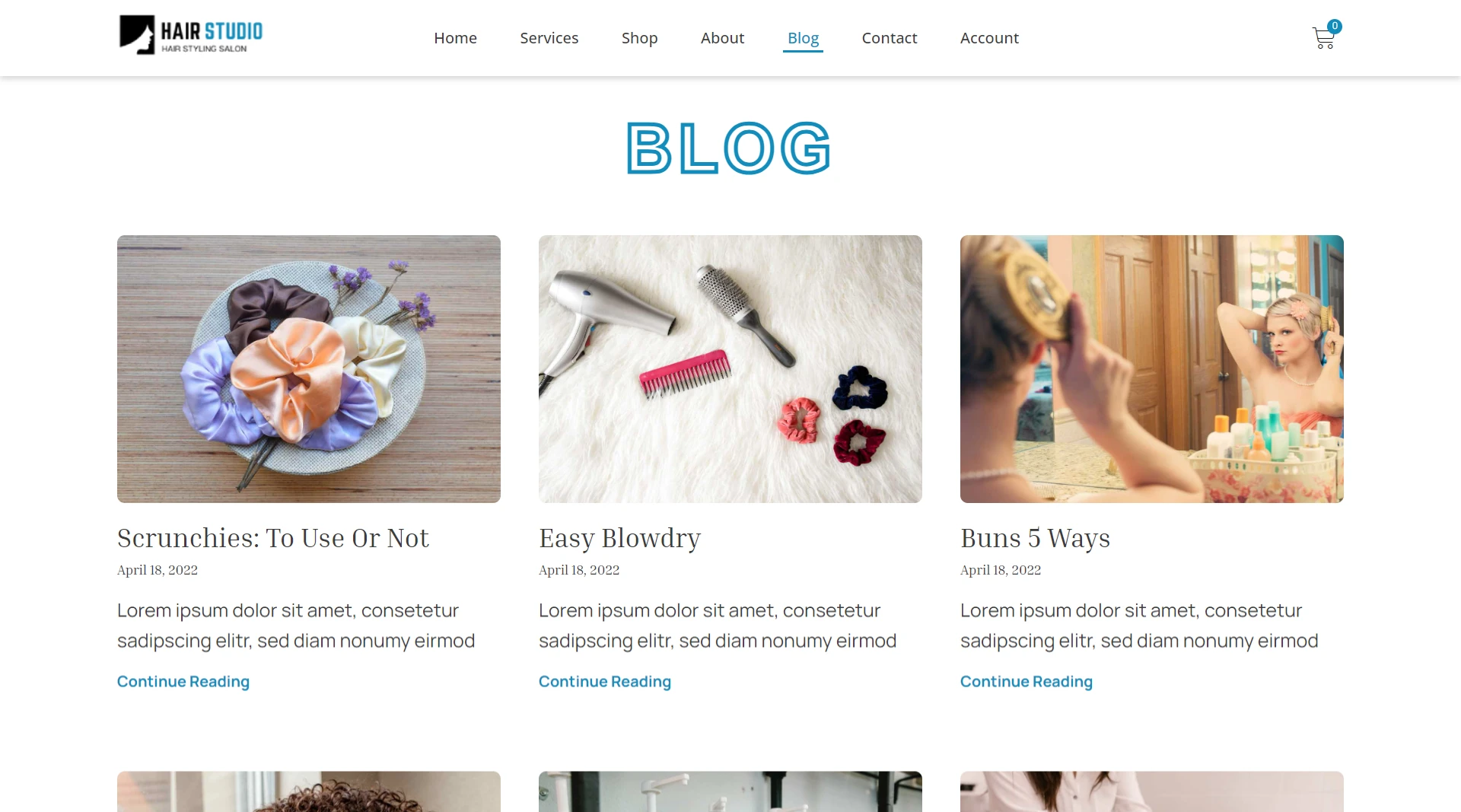 Hair Stylist Website Templates