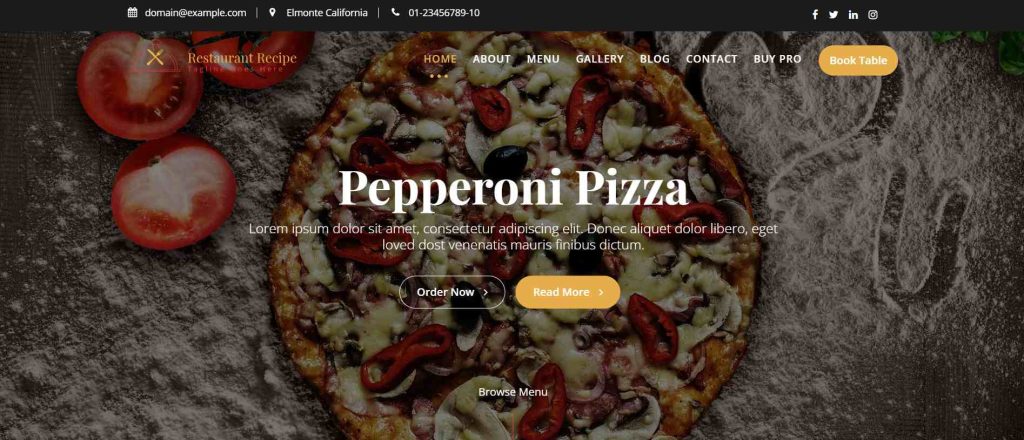 Restaurant Recipe WordPress themes