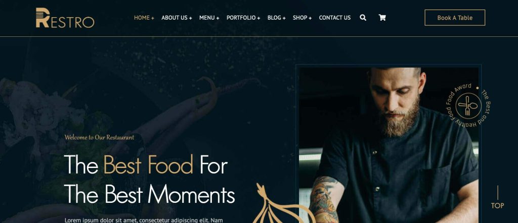 Restro – Restaurant & Bar WordPress Theme