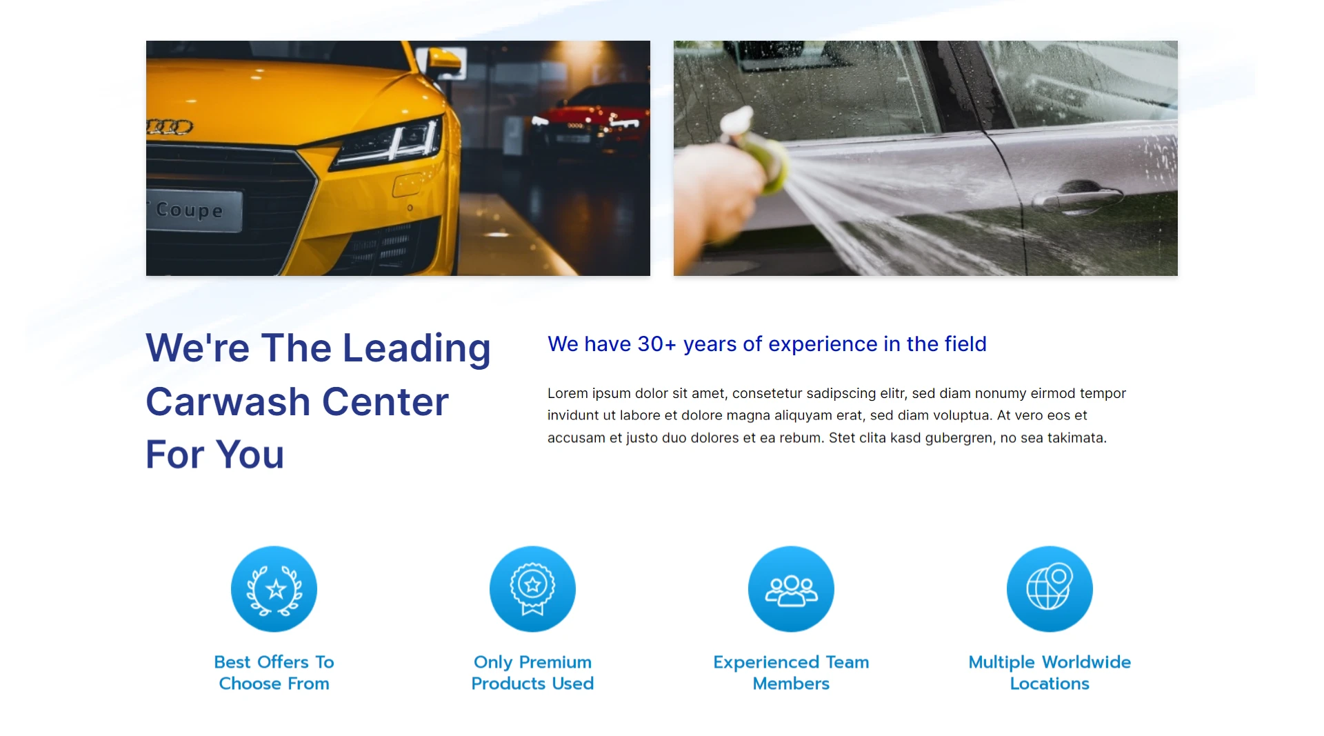 car wash website template