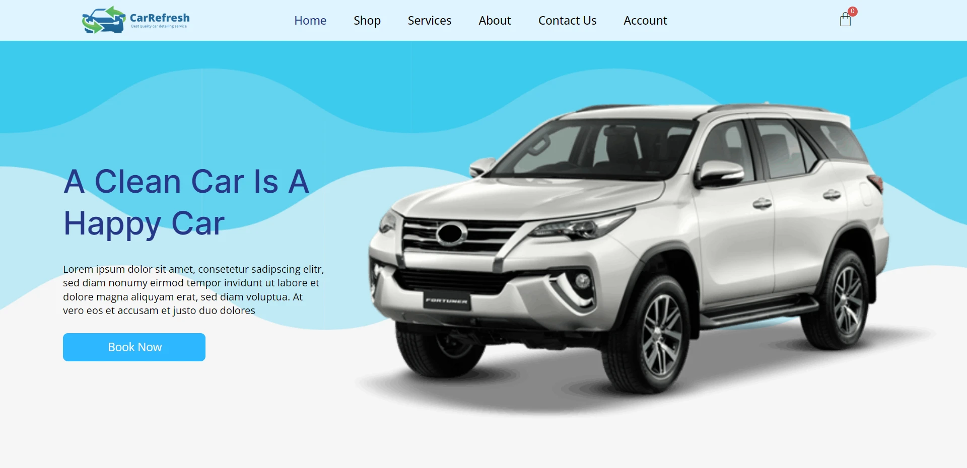 car wash website template