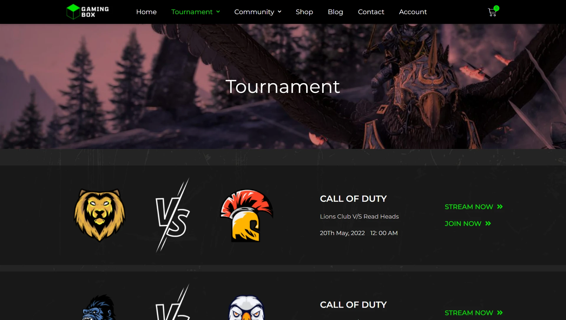 Gaming Box-Tournament