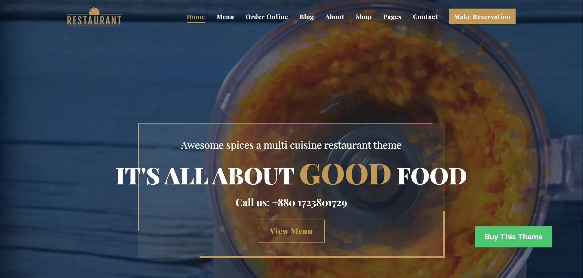 Restaurant WordPress theme