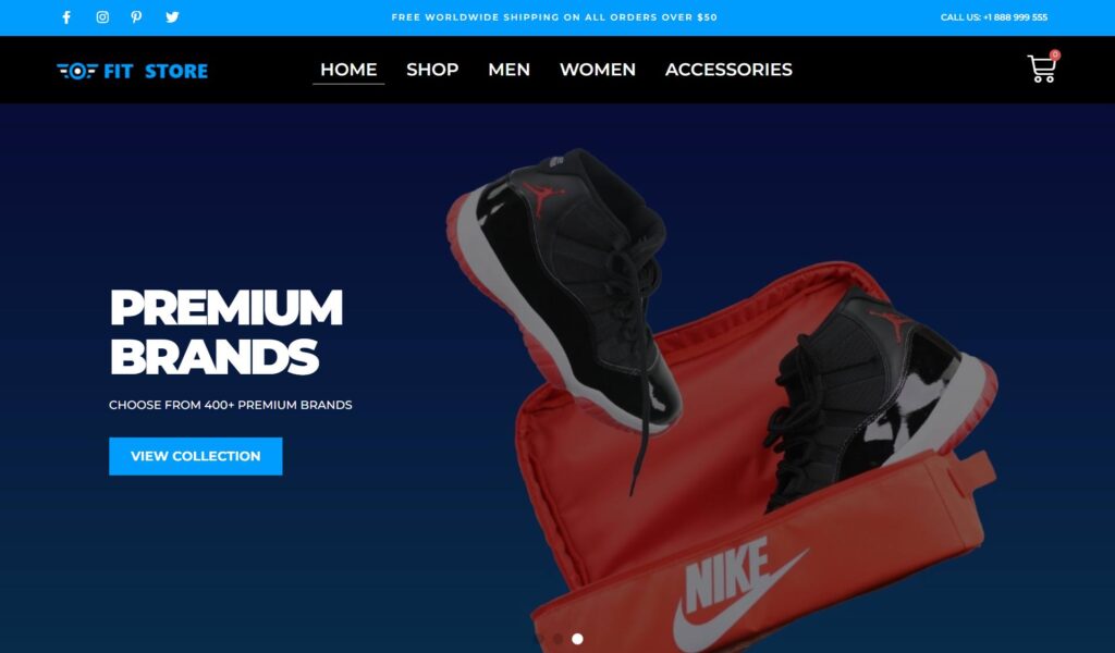 Fit store fitness WordPress theme