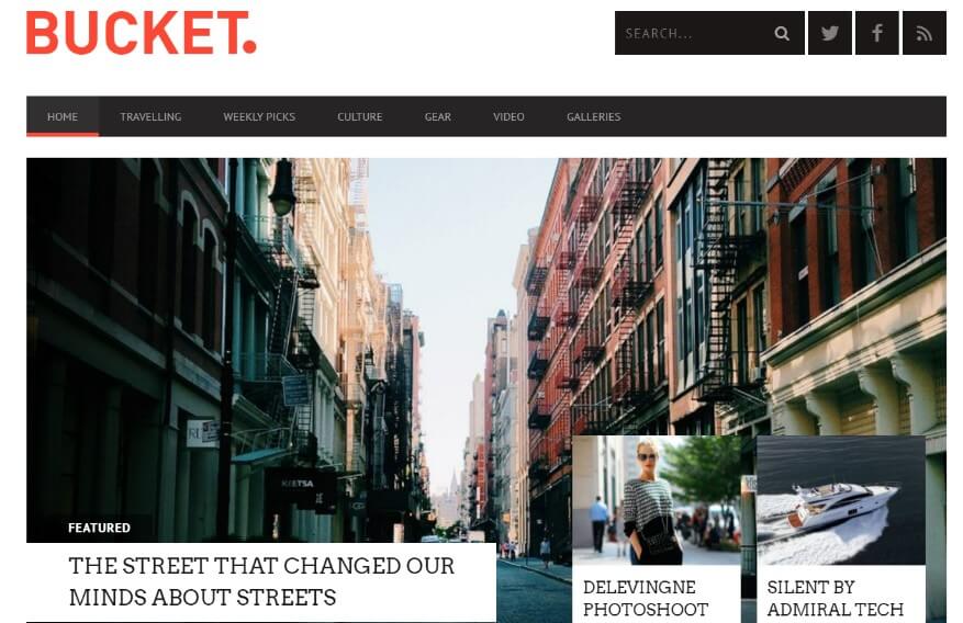 Bucket drag and drop WordPress theme