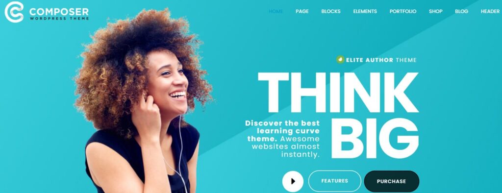 Composer drag and drop WordPress theme