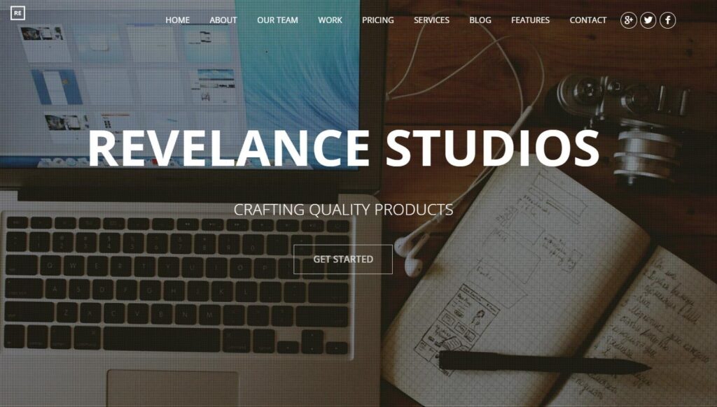Revelance drag and drop WordPress theme
