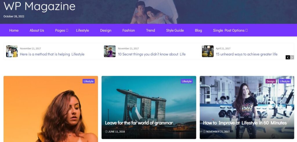 WP Magazine drag and drop WordPress theme