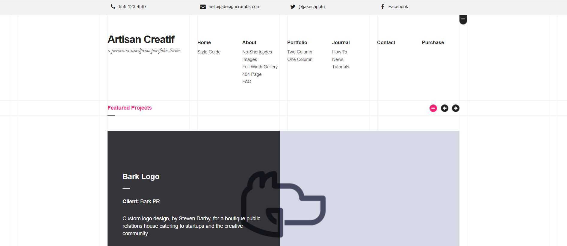 Artisan Creatif WordPress Portfolio Theme