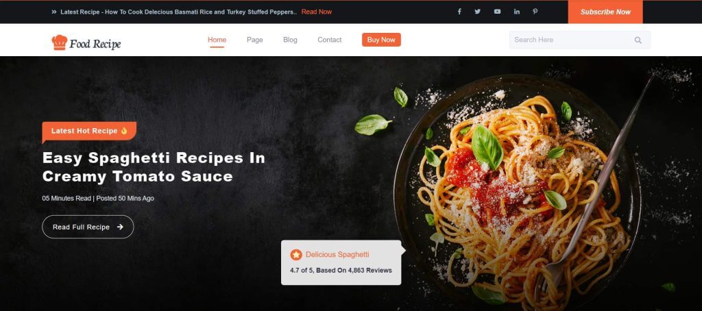 Food Recipe Theme