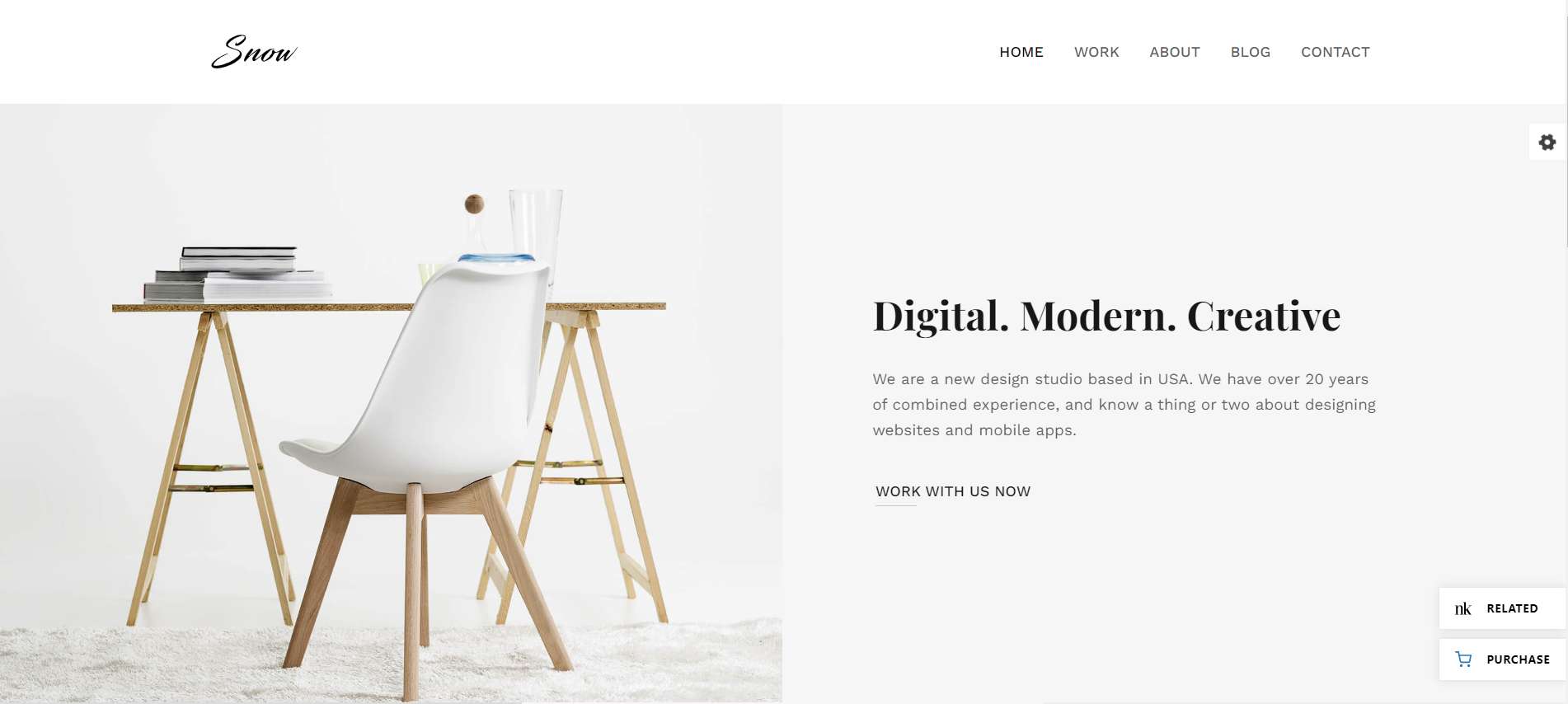 Snow Portfolio WordPress Theme