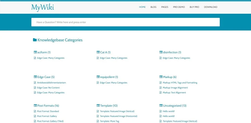 MyWiki Documentation WordPress theme