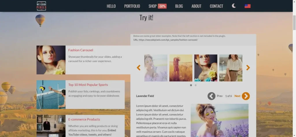 Theia Post Slider for WordPress