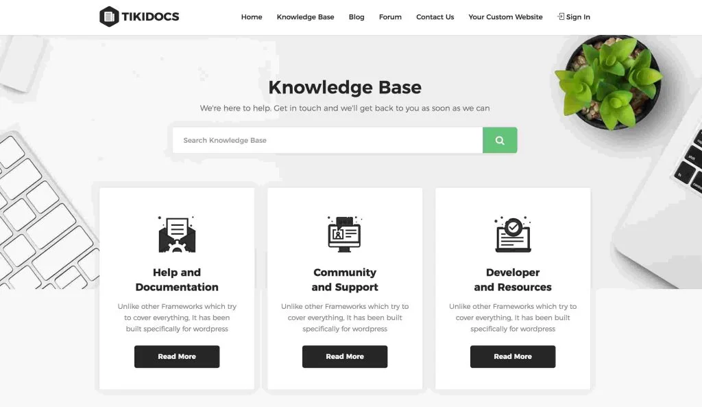 Tikidocs WordPress theme