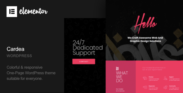 cardea one page theme