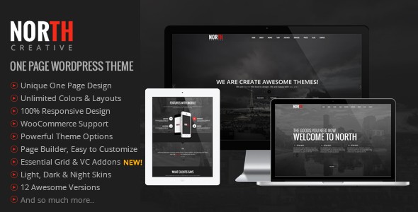 north one page theme