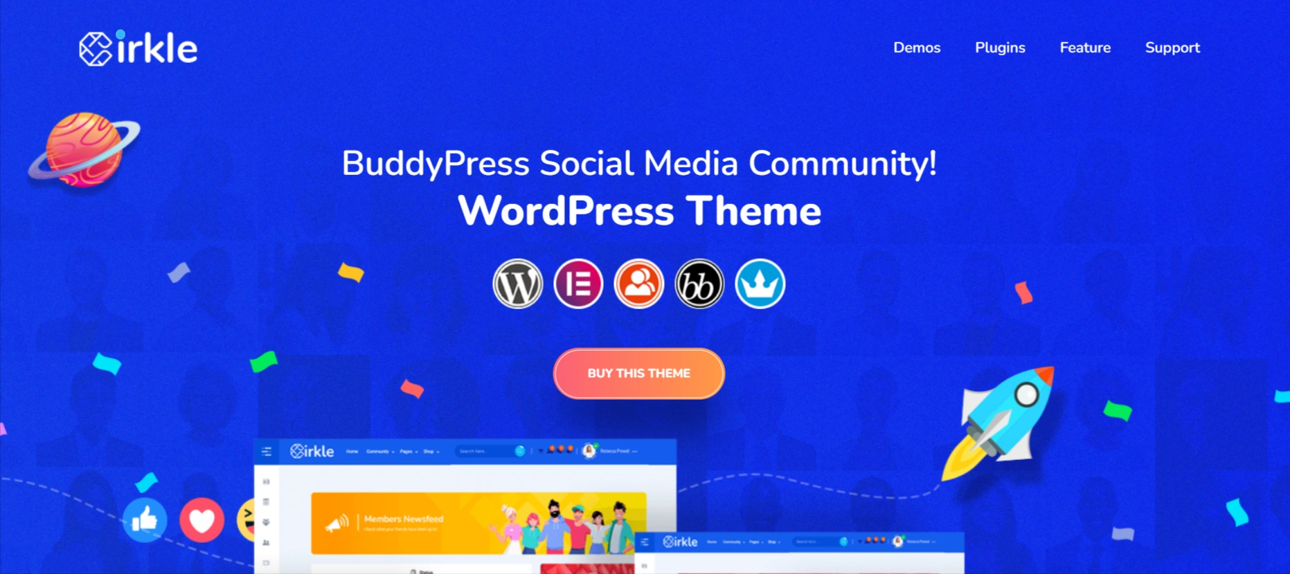 Cirkle Social Networking WordPress Theme