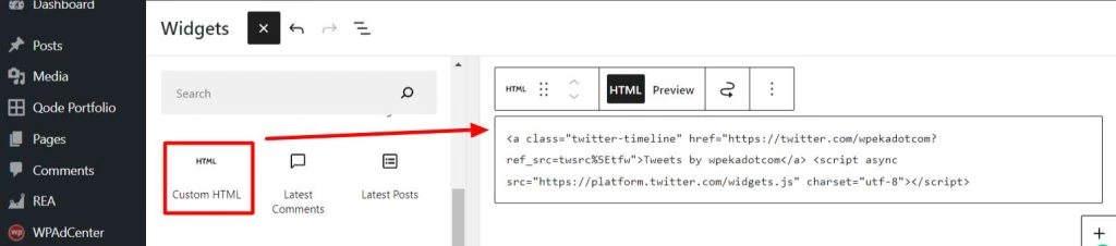 Custom HTML