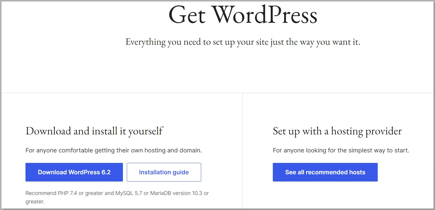 Download WordPress from WordPress.org