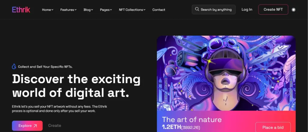 Ethrik - Creative & NFT Affiliate WordPress Theme