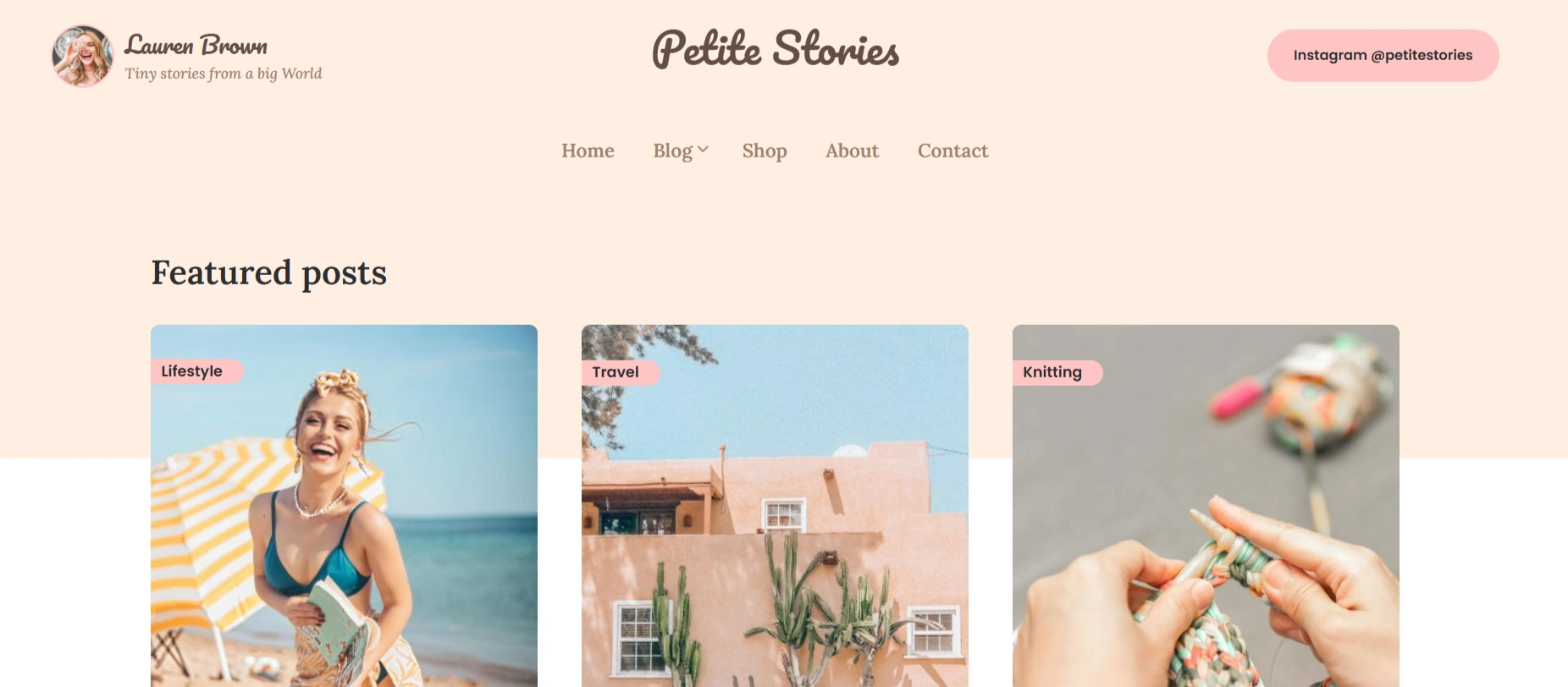 Petite Stories social media WordPress themes