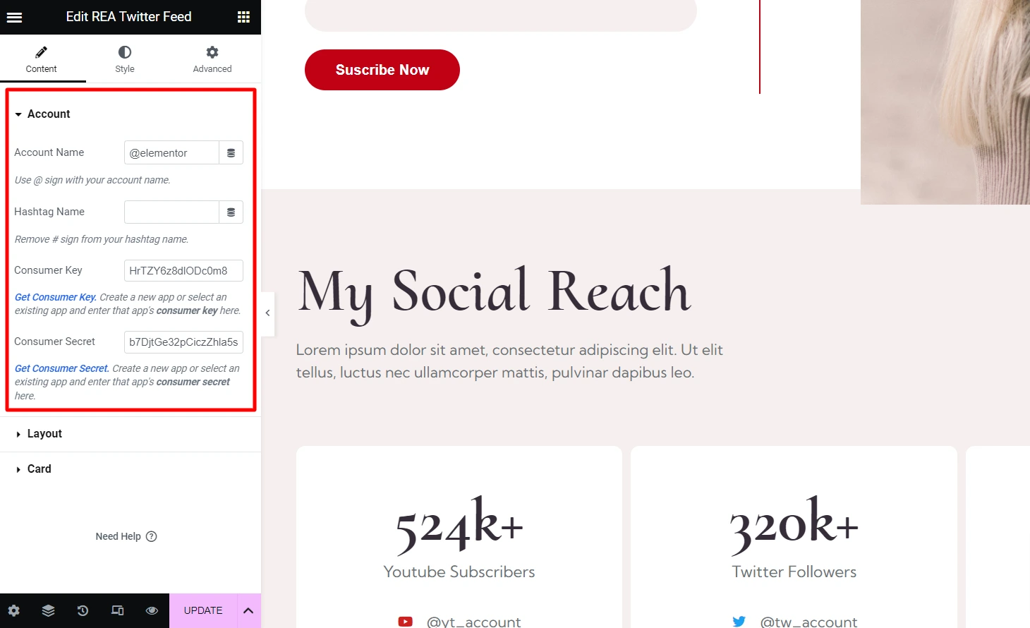 REA Twitter Feed - Account