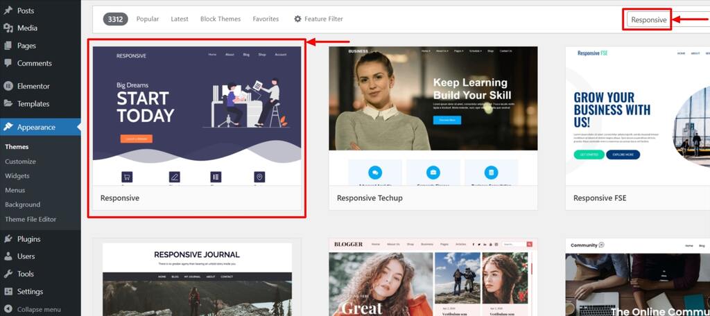 Search for Responsive