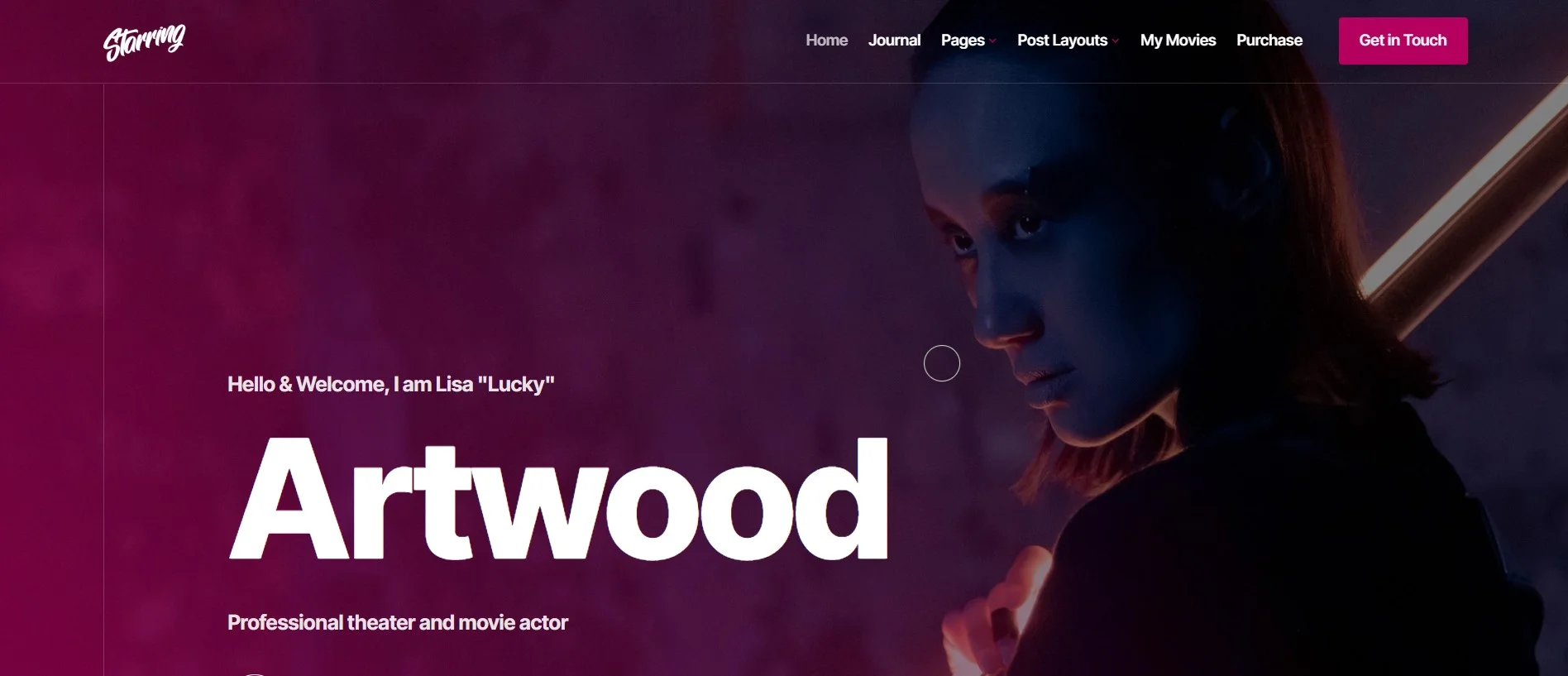 Starring - Entertainment Theme for Actors & Stars social media WordPress themes